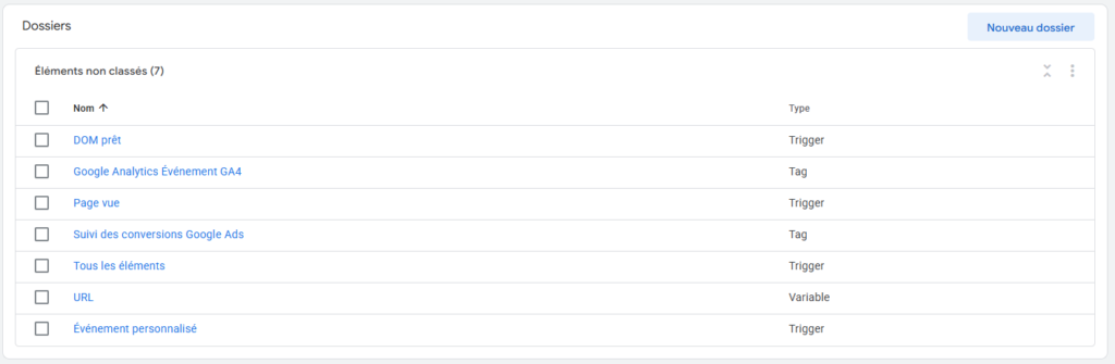 Dossier Google Tagmanager